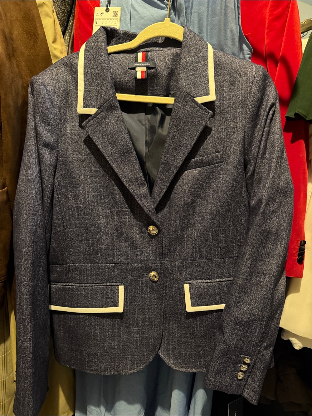 Tommy Hilfiger Navy Blazer with Cream Trim